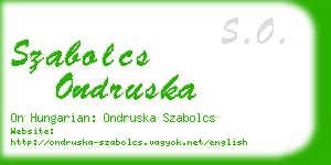 szabolcs ondruska business card